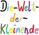 Bunte Schrift: "Die-Welt-der-Kleinen.de", fröhlich und kinderfreundlich gestaltet.