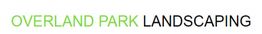 "Overland Park Landscaping Logo in green and black text on a white background."