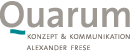 Logo mit Text: "Ouarum Konzept & Kommunikation Alexander Frese".