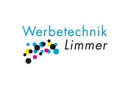 Logo mit Text "Werbetechnik Limmer", bunte Kreise in blau, gelb, rosa und schwarz.