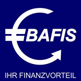 Eurozeichen mit "BAFIS" und Text "IHR FINANZVORTEIL" auf blauem Hintergrund.
