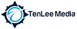 Logo of TenLee Media with a stylized compass design.