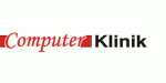 Logo mit Schriftzug "Computer Klinik" in Rot und Schwarz auf weißen Hintergrund.