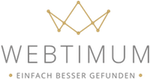Logo mit goldener Krone und Text "Webtimum: Einfach besser gefunden".