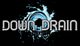 Text "DOWN DRAIN" with water splash design on a black background.