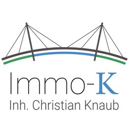 Logo mit Brücke und Text "Immo-K, Inh. Christian Knaub".