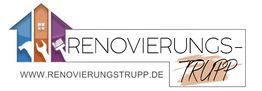 Logo der Renovierungstrupp mit Werkzeug-Symbolen und Webseite: www.renovierungstrupp.de