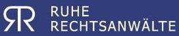 Logo mit den Worten "RUHE RECHTSANWÄLTE" und Symbol "RR" auf blauem Hintergrund.