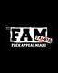 Bold "FAM" logo with "Flex Appeal Miami" and a red-stamped "TAMPA" over Miami.