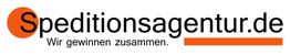 Logo mit dem Text "Speditionsagentur.de. Wir gewinnen zusammen." in Schwarz und Orange.