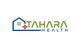Logo of Tahara Health with a blue house outline and a red medical cross.