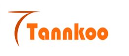 Logo mit rotem stilisiertem "T" und orangefarbenem Schriftzug "Tannkoo" auf weißem Hintergrund.