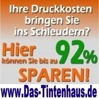 Sparen Sie bis zu 92 % Ihrer Druckkosten. Weitere Infos auf www.Das-Tintenhaus.de.