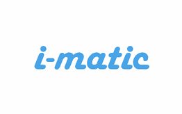 Blauer Schriftzug "i-matic" auf weißem Hintergrund.