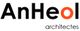 Texte: "AnHeol architectes" avec un "o" rouge.