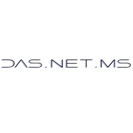 "Dunkelblauer Text 'DAS.NET.MS' auf weißem Hintergrund."
