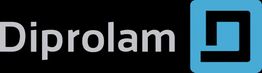 Logo de Diprolam con fondo negro y diseño azul a la derecha.