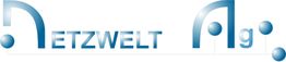 Netzwelt-Logo mit stilisierten blauen Linien und Punkten, Schriftzug "NETZWELT Ag".