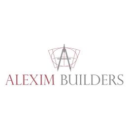 Logo of "ALEXIM BUILDERS" with an architectural compass design.