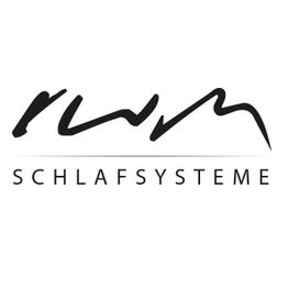 Logo mit stilisiertem Schriftzug "rwm" darüber, darunter "Schlafsysteme" auf weißem Hintergrund.