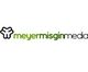 Logo von meyermisgin media mit schwarzem Symbol und grünem Schriftzug auf weißem Hintergrund.