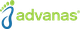 Blue stylized foot design next to "advans" in green text.