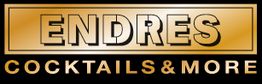 "Goldenes Logo mit Aufschrift 'ENDRES COCKTAILS & MORE' auf schwarzem Hintergrund."