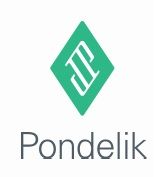 Grünes Logo mit weißem Symbol in Rautenform. Darunter der Schriftzug „Pondelik“.