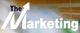 Text "The Marketing" with an upward arrow integrated into the "M" against a blurred background.