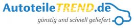 Logo von AutoteileTREND.de mit Slogan "günstig und schnell geliefert", Auto-Symbol rechts.