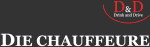Logo mit Text "D&D Drive and Drive" und "Die Chauffeure" auf grauem Hintergrund.