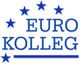 Logo mit fünf blauen Sternen und dem Text "Euro Kolleg" in blauer Schrift.