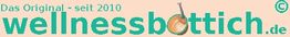"Logo von wellnessbottich.de mit Text 'Das Original - seit 2010' und einem kleinen Symbol."