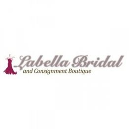 "Labella Bridal logo with pink dress design on the left and elegant cursive text."