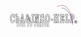 Logo mit Text: "CbA & INSO-HELP, Seit 10 Jahren" und geschwungene Linien in Rot und Blau.