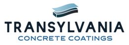Logo of Transylvania Concrete Coatings with a stylized blue and black design above the text.