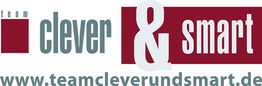 Logo des Teams "clever & smart" mit Website-Adresse: www.teamcleverundsmart.de.