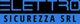 Logo con testo "Elettronica Sicurezza SRL" in nero e blu.