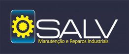 Logotipo da SALV, com engrenagem amarela e texto: Manutenção e Reparos Industriais.