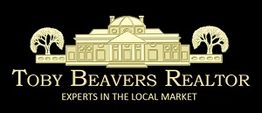 Gold real estate logo with a house and trees, reads: "Toby Beavers Realtor, Experts in the Local Market."