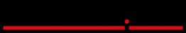 Roter Balken mit Punkt rechts vor schwarzem Hintergrund.