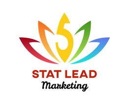 Colorful lotus logo for "Stat Lead Marketing."