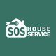 Logo verde con icona casa e chiave inglese. Testo: "SOS House Service".