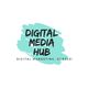 "Digital Media Hub logo with the tagline 'Digital Marketing, Sorted!' on a teal paint splash."
