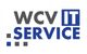 Logo mit dem Text "WCV IT Service" in Grau und Blau.