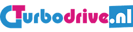 Logo van Turbodrive.nl in blauwe en roze letters.