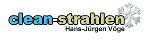 Logo mit Text "clean-strahlen Hans-Jürgen Voge" und einer grafischen Schneeflocke.