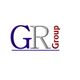 Logo con lettere "GR" in blu e grigio e "Group" in rosso verticale. Linea blu orizzontale sotto.