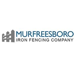 Logo of Murfreesboro Iron Fencing Company with a gray fence design.