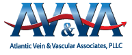 AVVA logo with a red swoosh, labeled "Atlantic Vein & Vascular Associates, PLLC".
